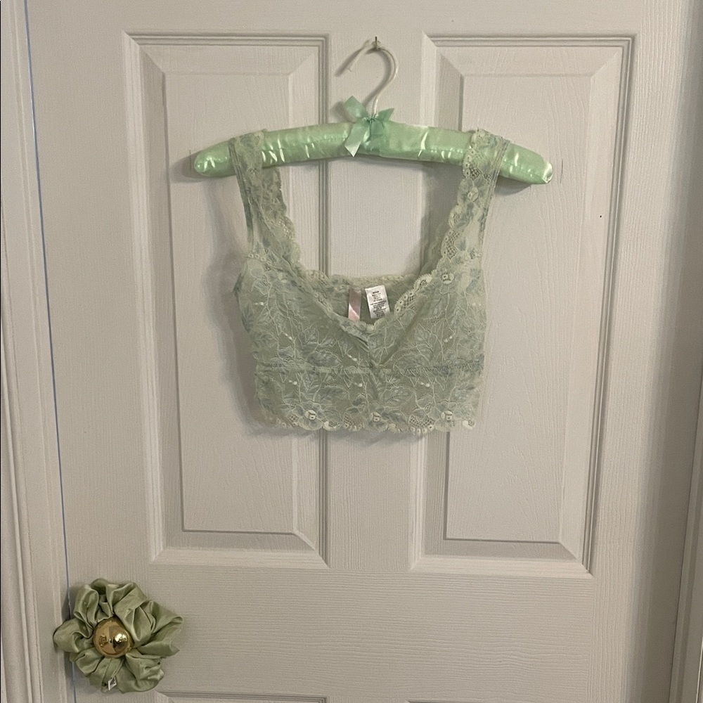 🧚‍♀️ Victoria's Secret Mint Floral Lace Bralette M - Picture 7 of 7